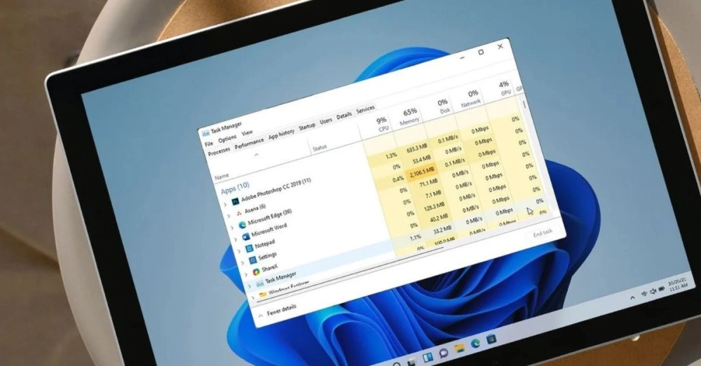 Tắt ứng dụng nền trong Task Manager để tiết kiệm pin khi dùng chế độ hiệu năng cao